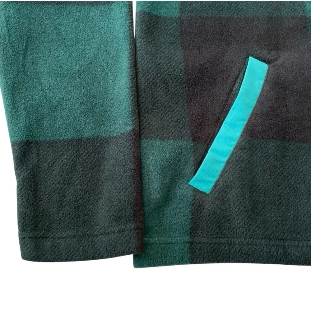 Bonobos Sweater Pullover 1/4 Snap Mens S Green Black Plaid Fleece Oversized